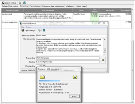 eSrwisant - Wysyłanie dokumentów na serwer